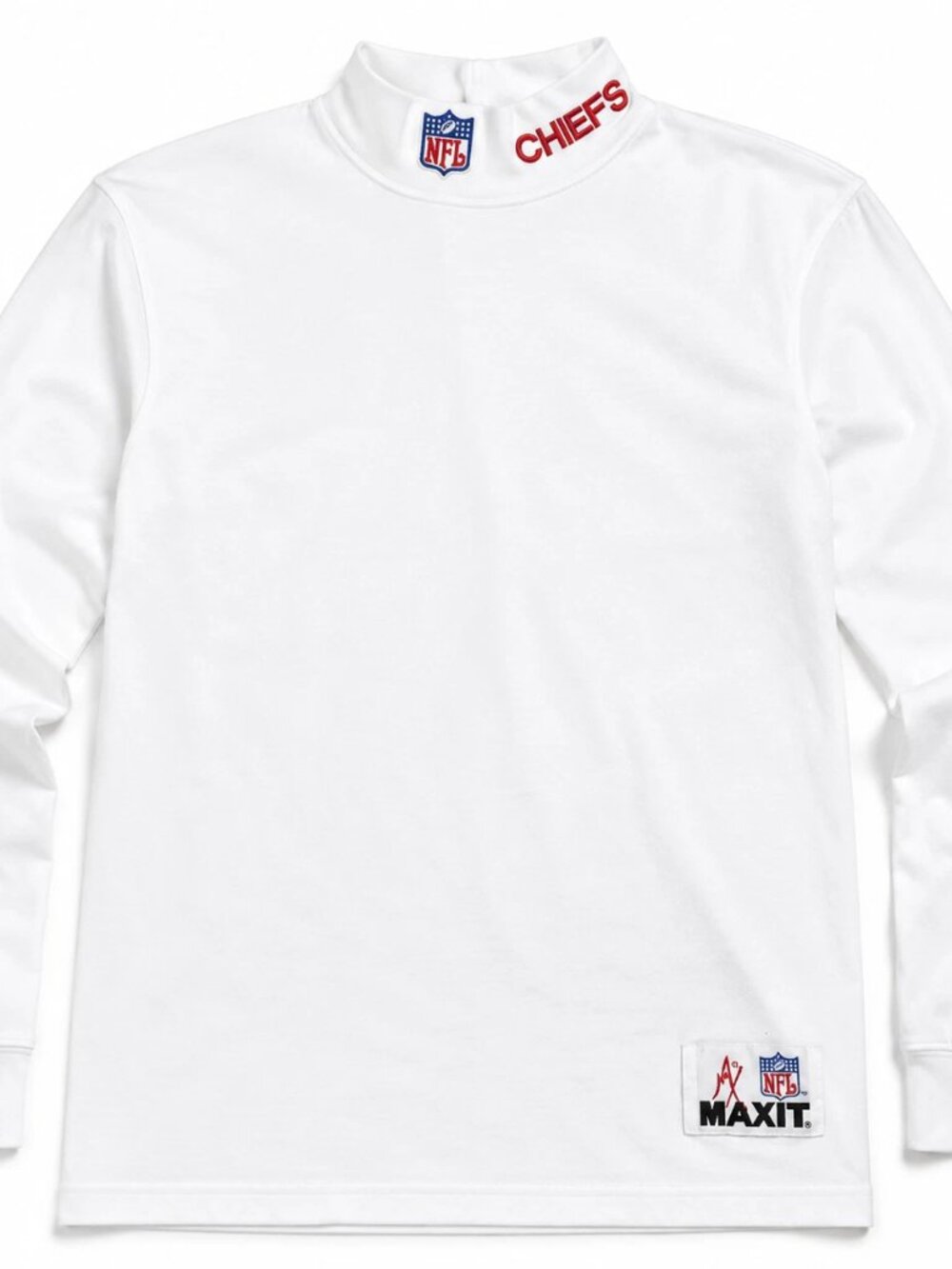 Vintage NFL PRO LINE Kansas City Chiefs White MAXIT Turtleneck Shirt Men Large